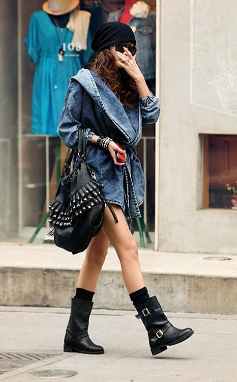 Trench denim Jania casual mezza stagione - Dream Shop
