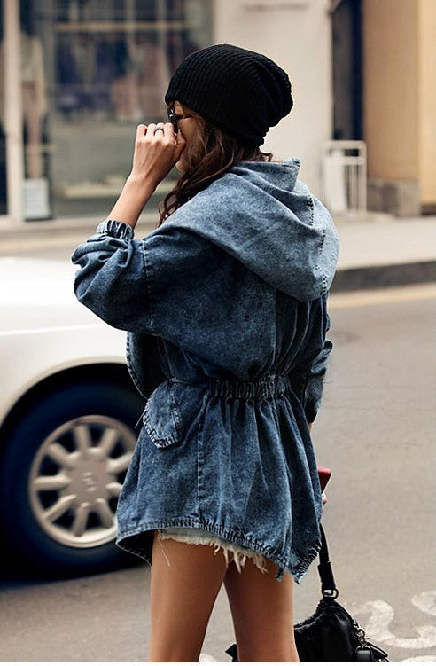 Trench denim Jania cappuccio vista - Dream Shop