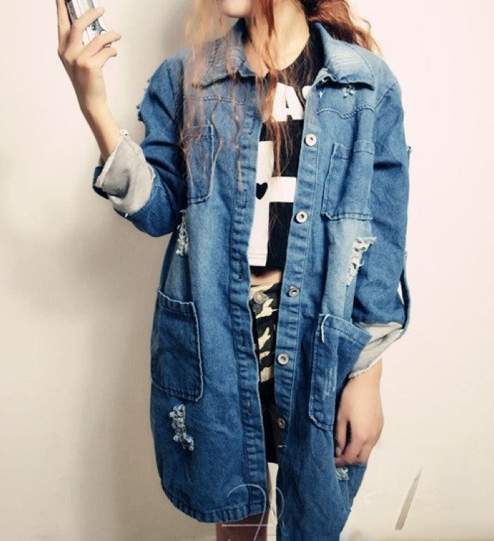 Trench Juk Denim vintage vista frontale - Dream Shop