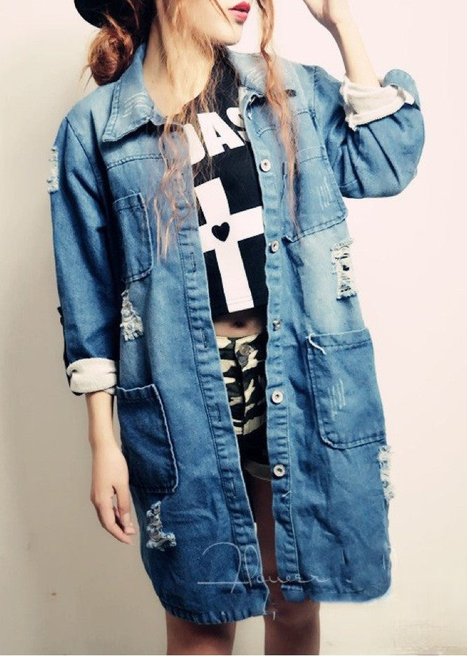 Trench Juk Denim strappi dettaglio - Dream Shop