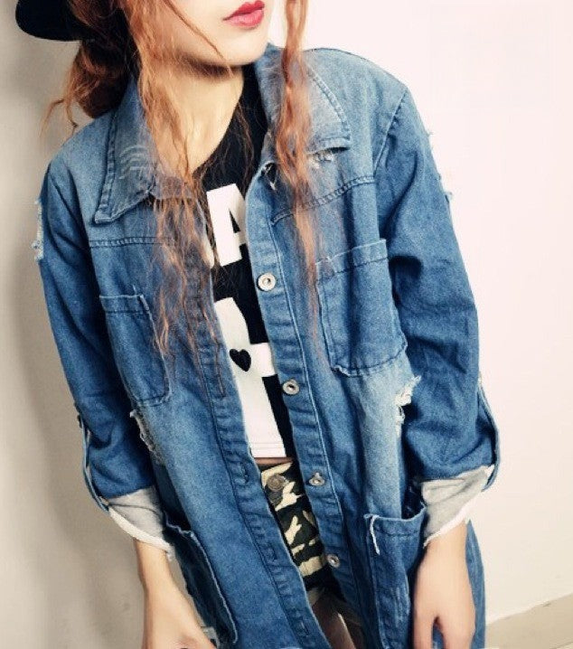 Trench Juk Denim vintage rock donna - Dream Shop