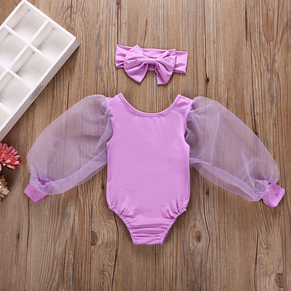 Body baby maniche in tulle
