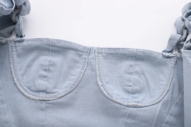 Toppino denim Mhary sbuffo