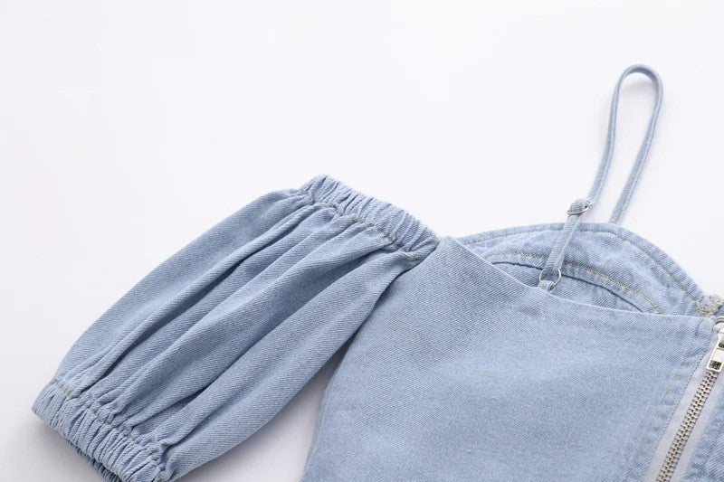 Toppino denim Shary sbuffo