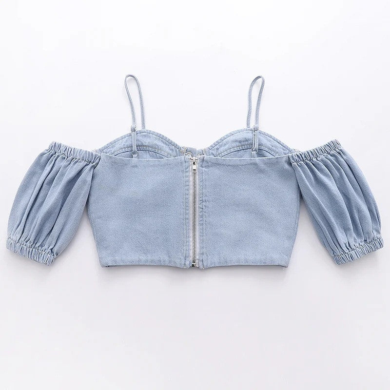 Toppino denim Shary sbuffo