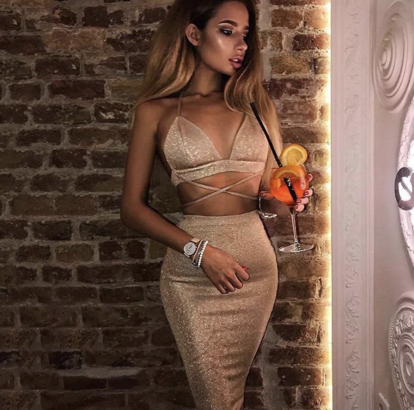 Completino lurex top + longuette