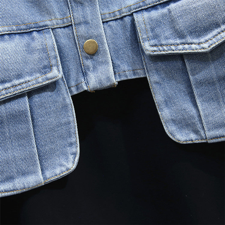 Felpa denim pocket