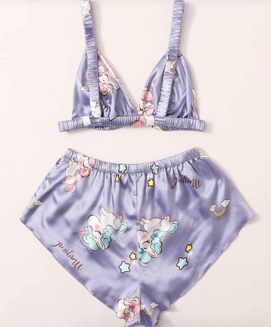 Pigiamino unicorni raso