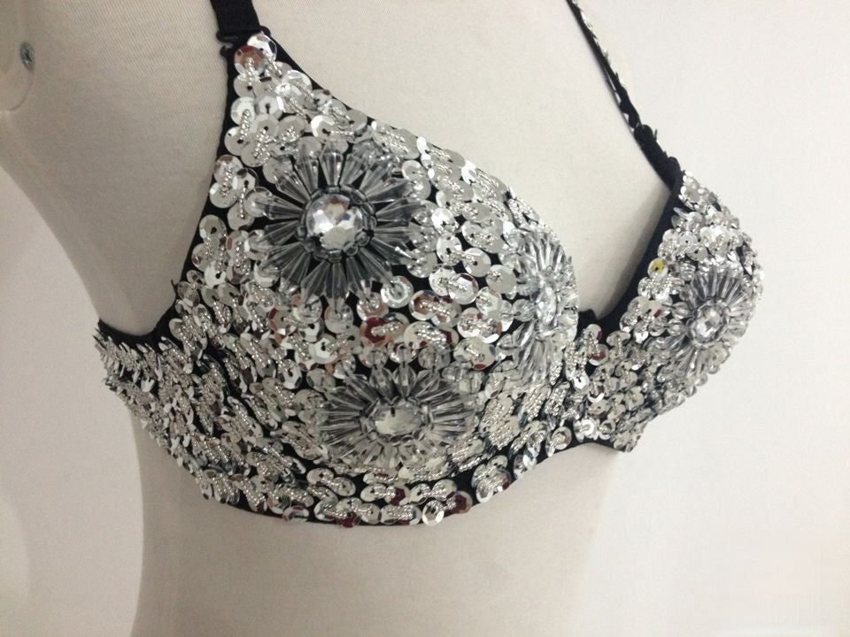 Reggiseno Pailettes Fiori — coppe luminose | Dream Shop