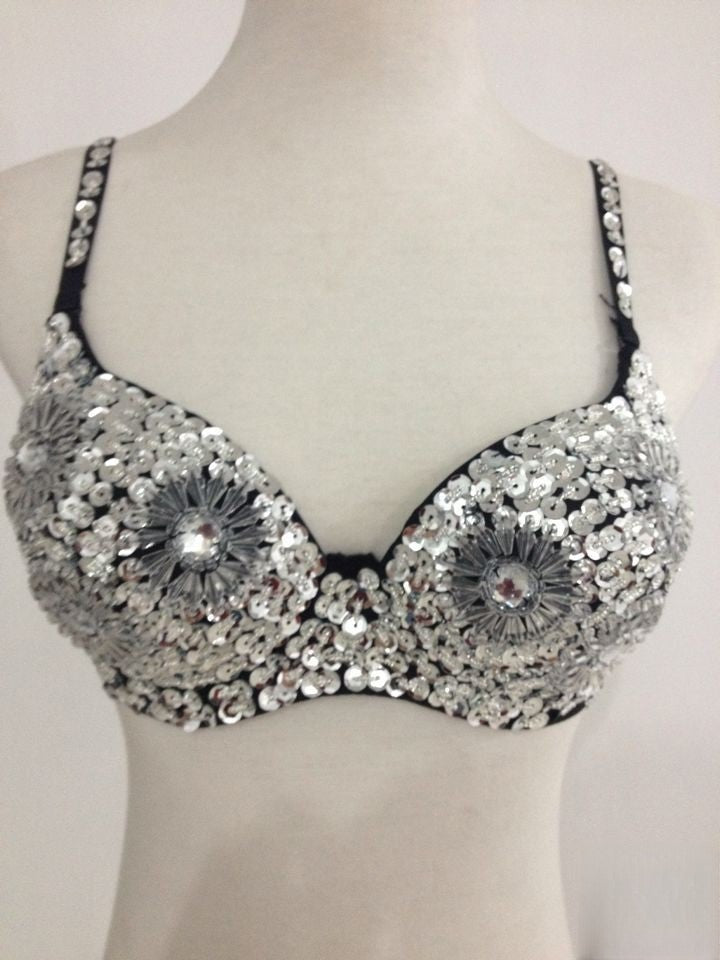 Reggiseno Pailettes Fiori — vista laterale | Dream Shop
