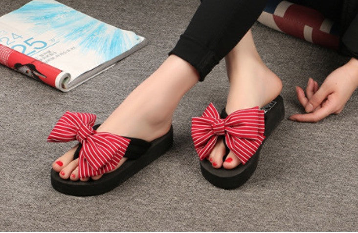 Infradito donna-bambina fiocco righe