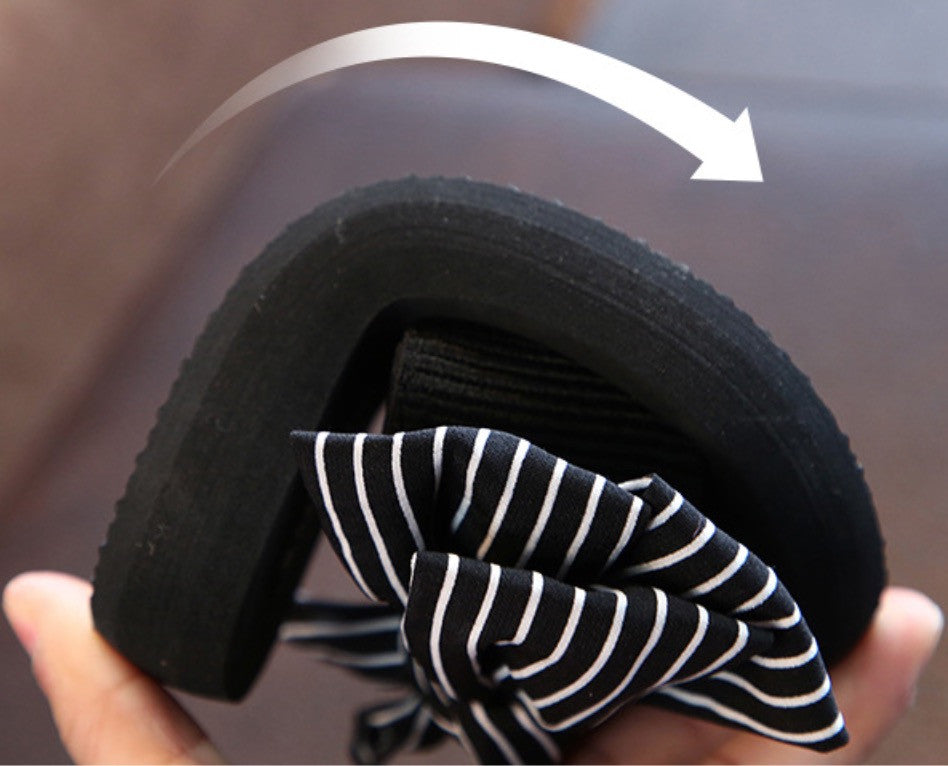 Infradito donna-bambina fiocco righe