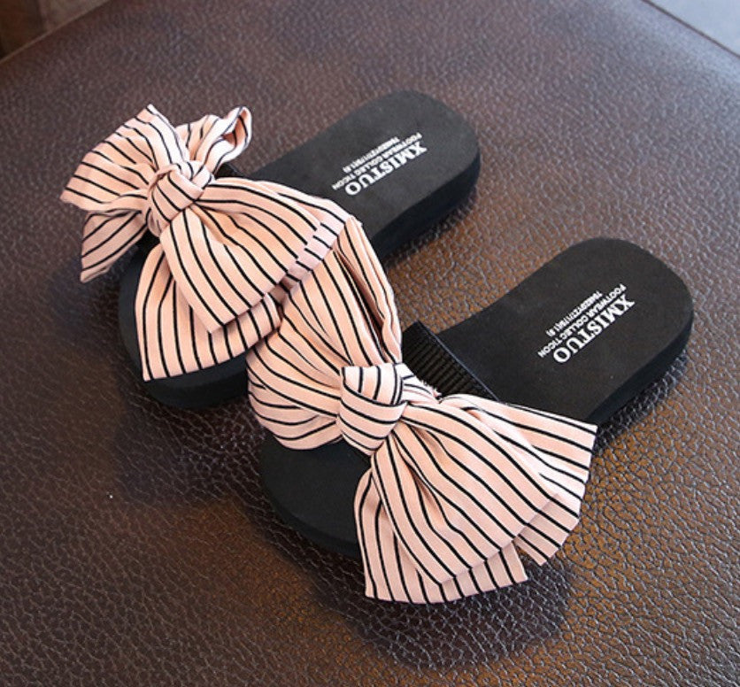 Infradito donna-bambina fiocco righe