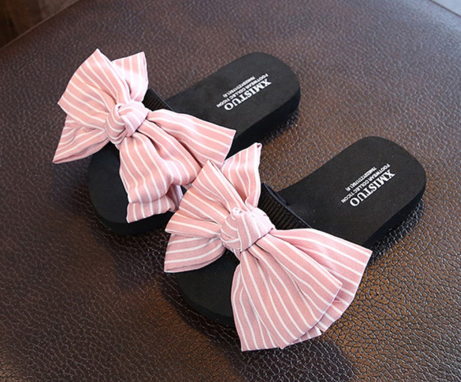 Infradito donna-bambina fiocco righe