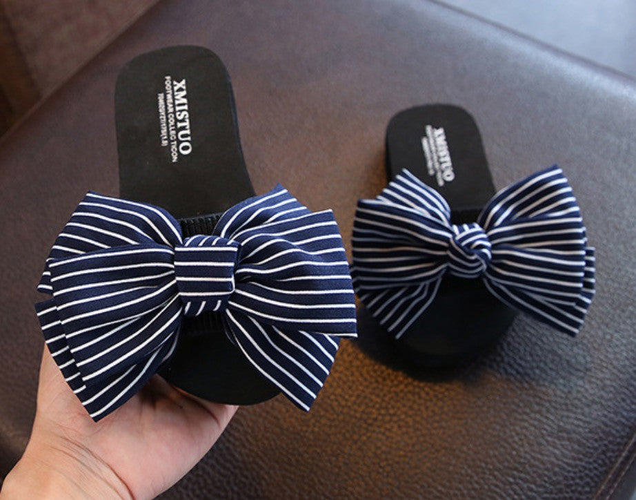 Infradito donna-bambina fiocco righe