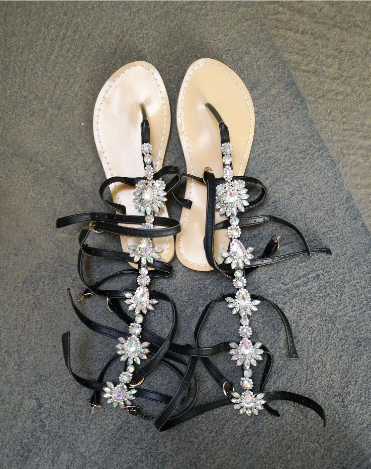 Sandali alti strass warrior