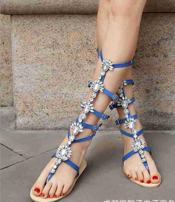 Sandali alti strass warrior