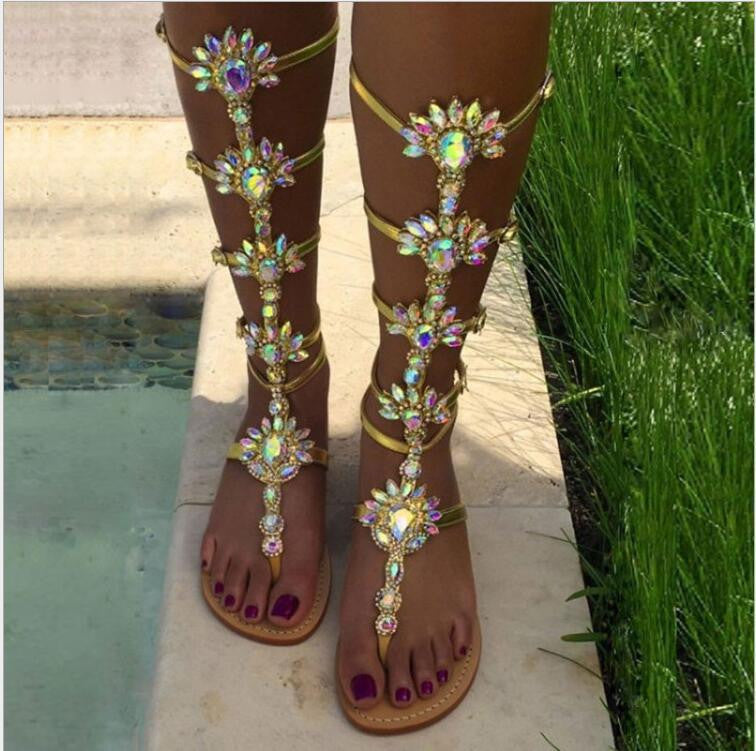 Sandali alti strass warrior