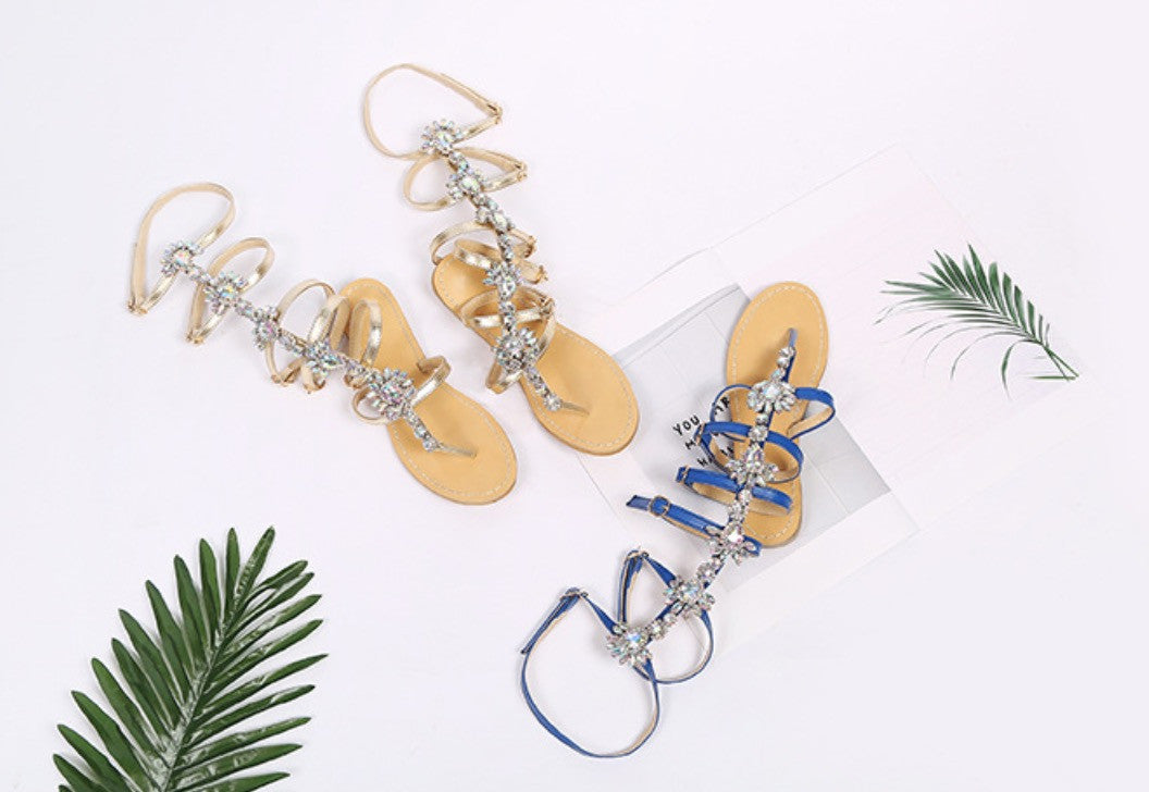 Sandali alti strass warrior