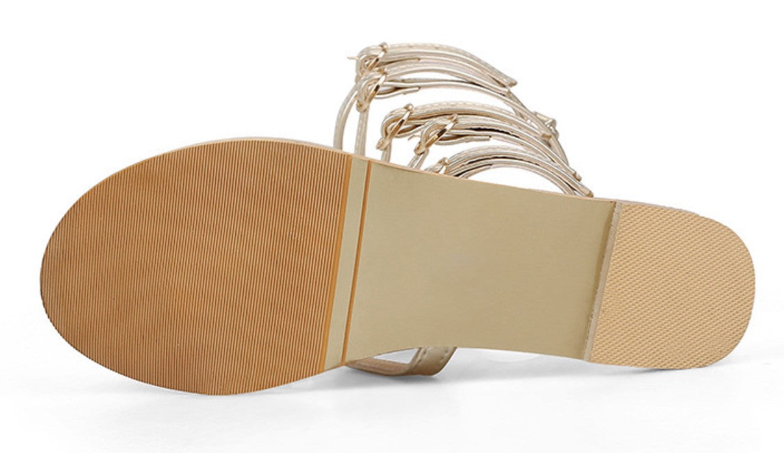 Sandali alti strass warrior