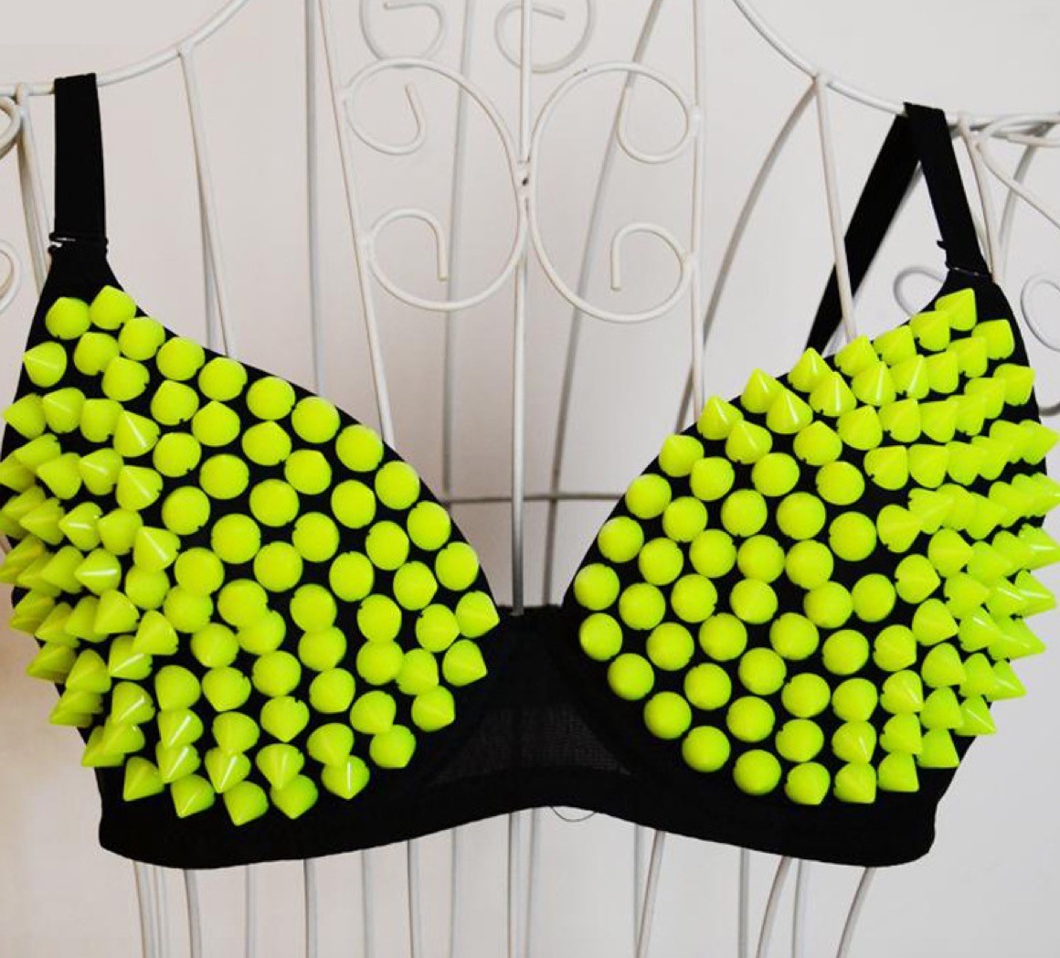 Reggiseno Borchiato Fluo