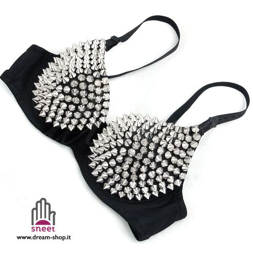 Reggiseno Borchiato Argento