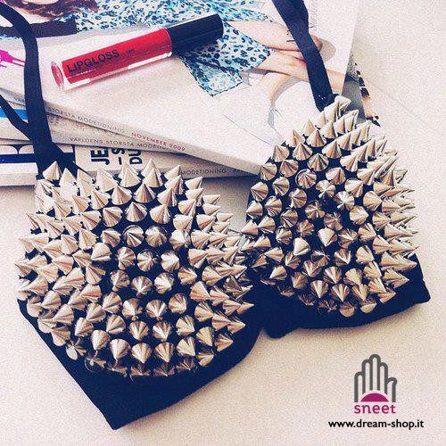 Reggiseno Borchiato Argento