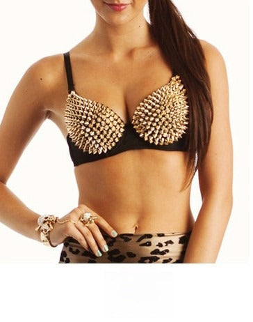 Reggiseno Borchiato Oro dettaglio coppe dorate — Dream Shop