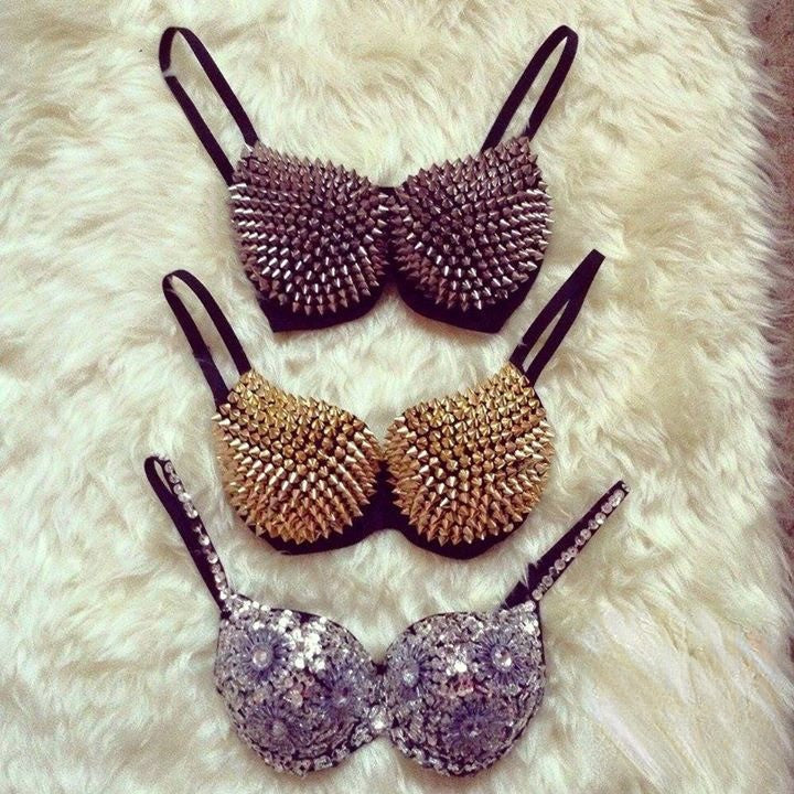 Reggiseno Borchiato Oro look glamour — Dream Shop