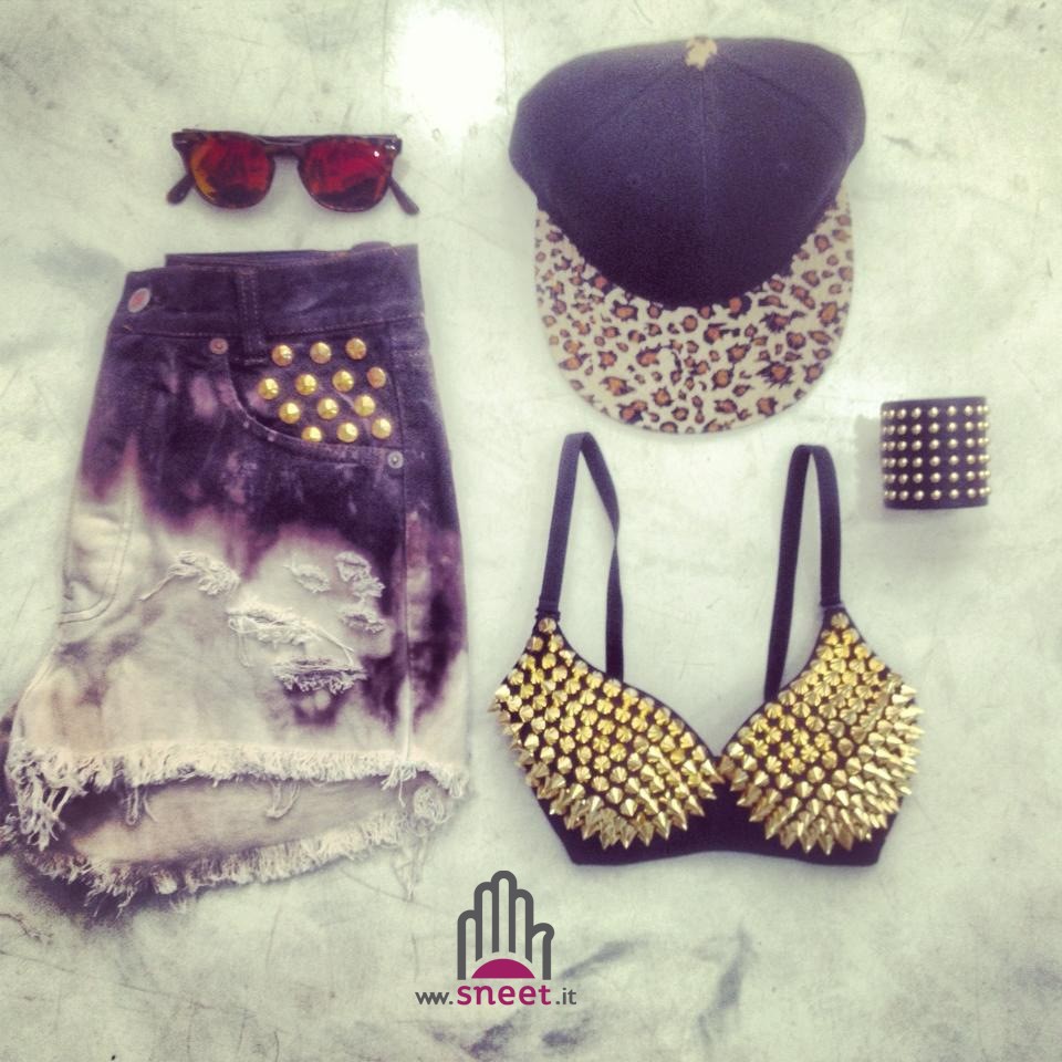 Gold Studded Bra