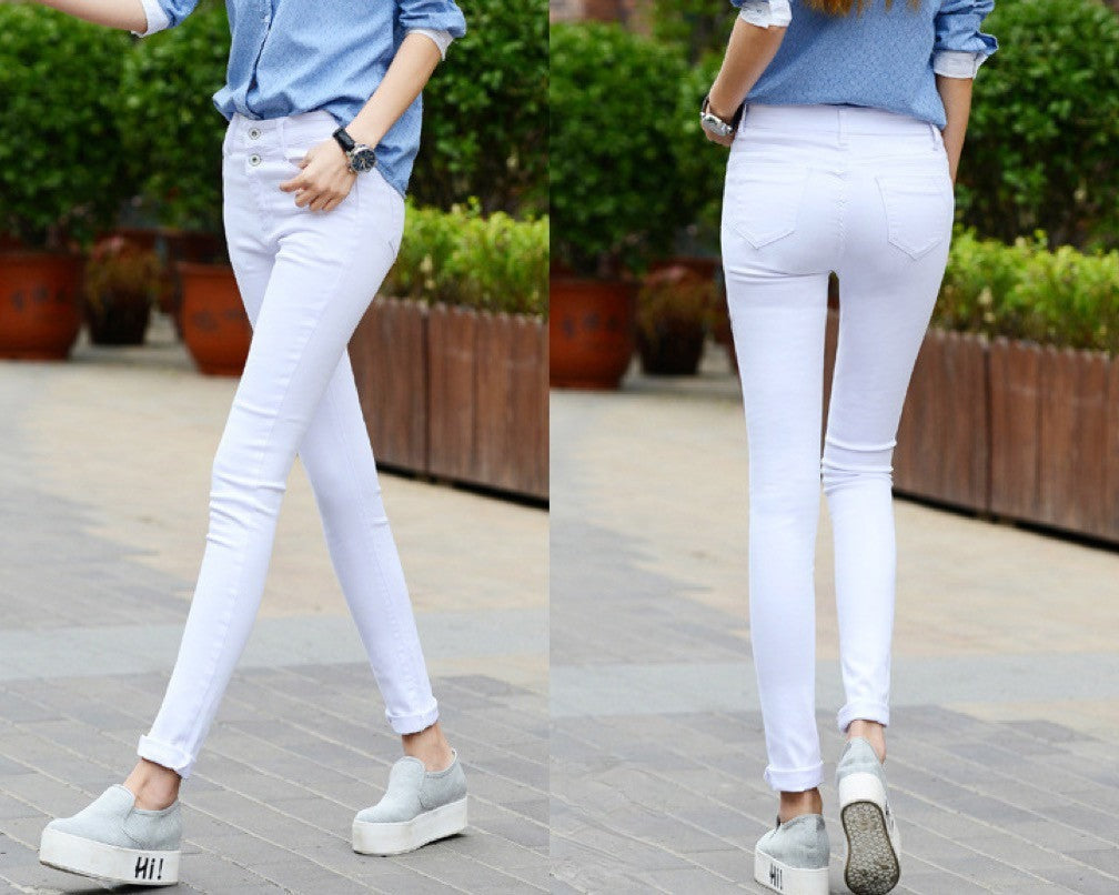 Skinny jeans simple whime vita alta elasticizzato