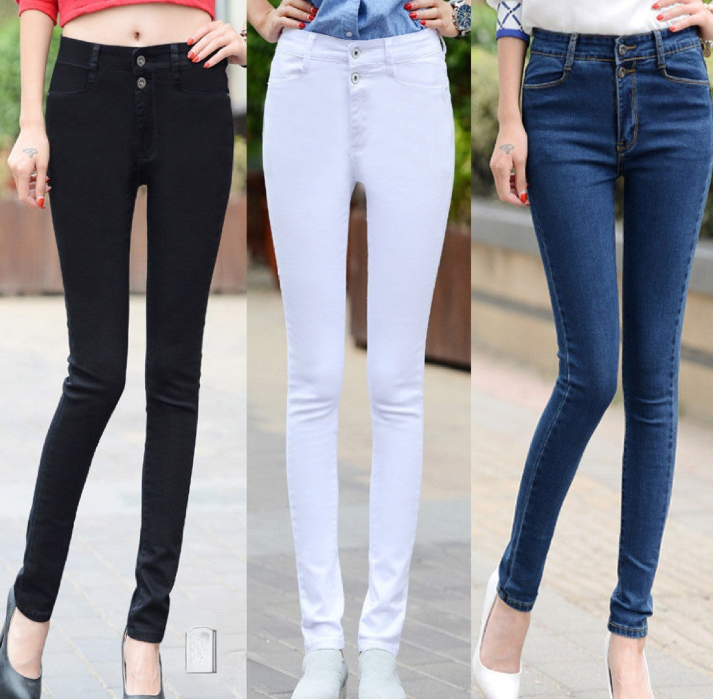 Skinny jeans simple whime Nero vista posteriore | Dream Shop