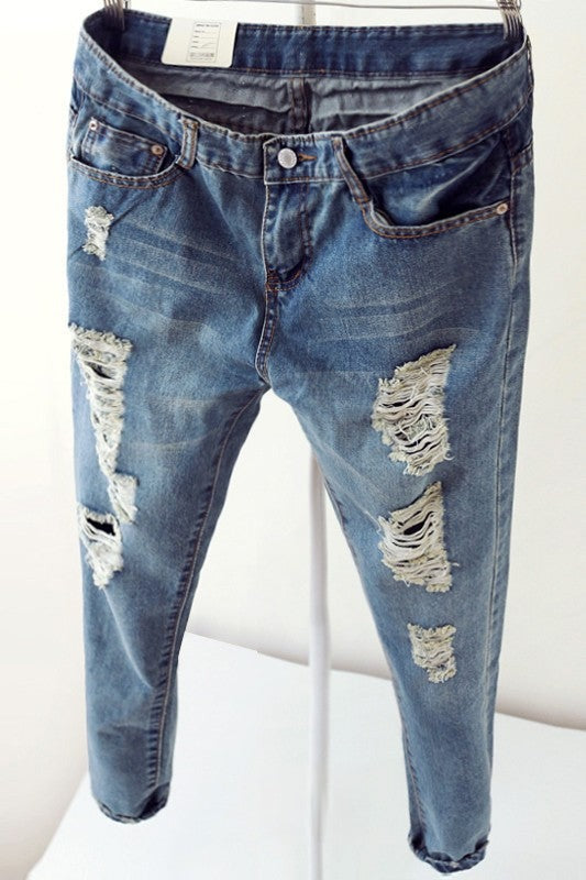 Worn Jeans vintage con strappi denim