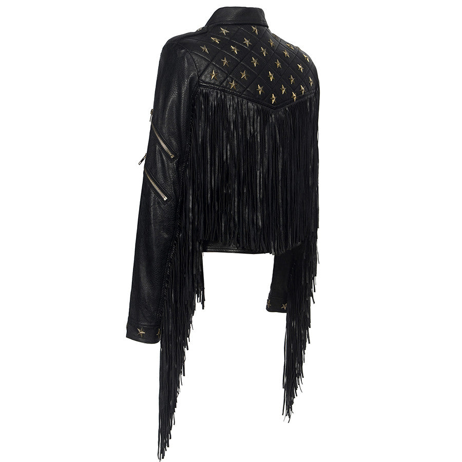 Giacca ecopelle frangestars