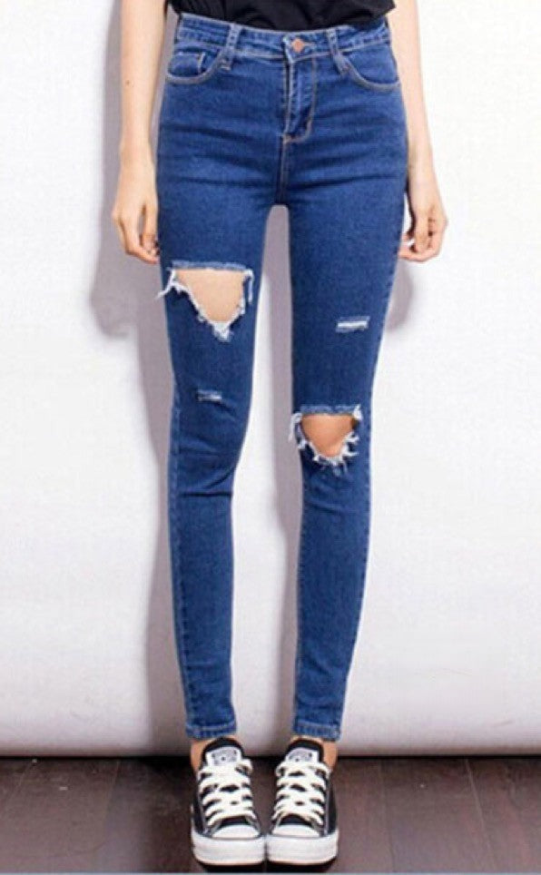 Bally Jeans vita alta con strappi denim