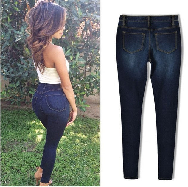 Skinny jeans dark denim vista posteriore | Dream Shop