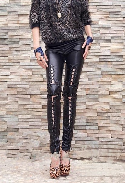 Pantalone Haman vista completa aderente su modella — Dream Shop