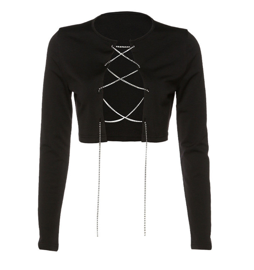 Maglia incrocio-strass