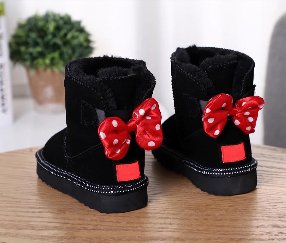 Boot fiocco rosso pois