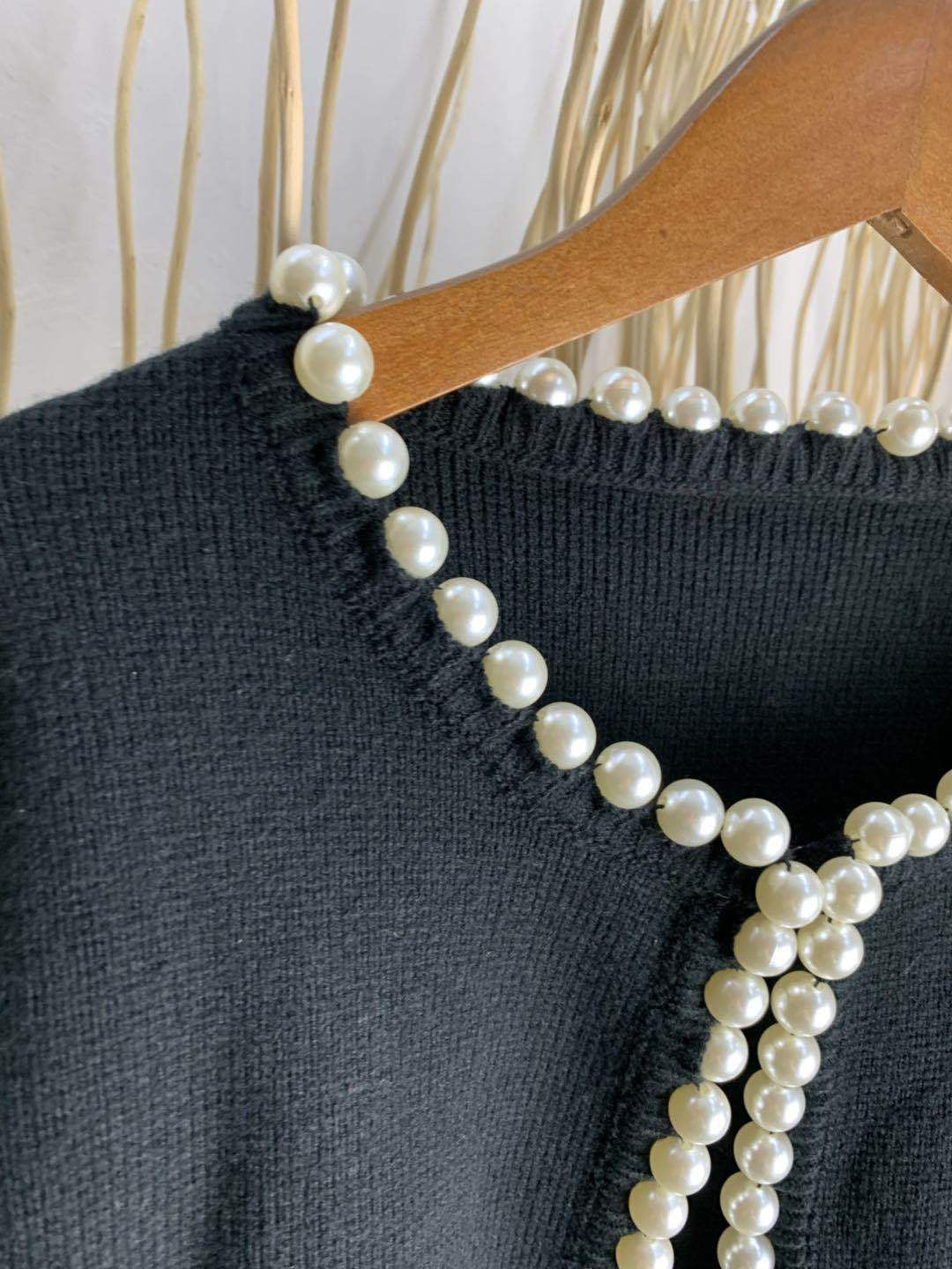 Cardigan bordo perle