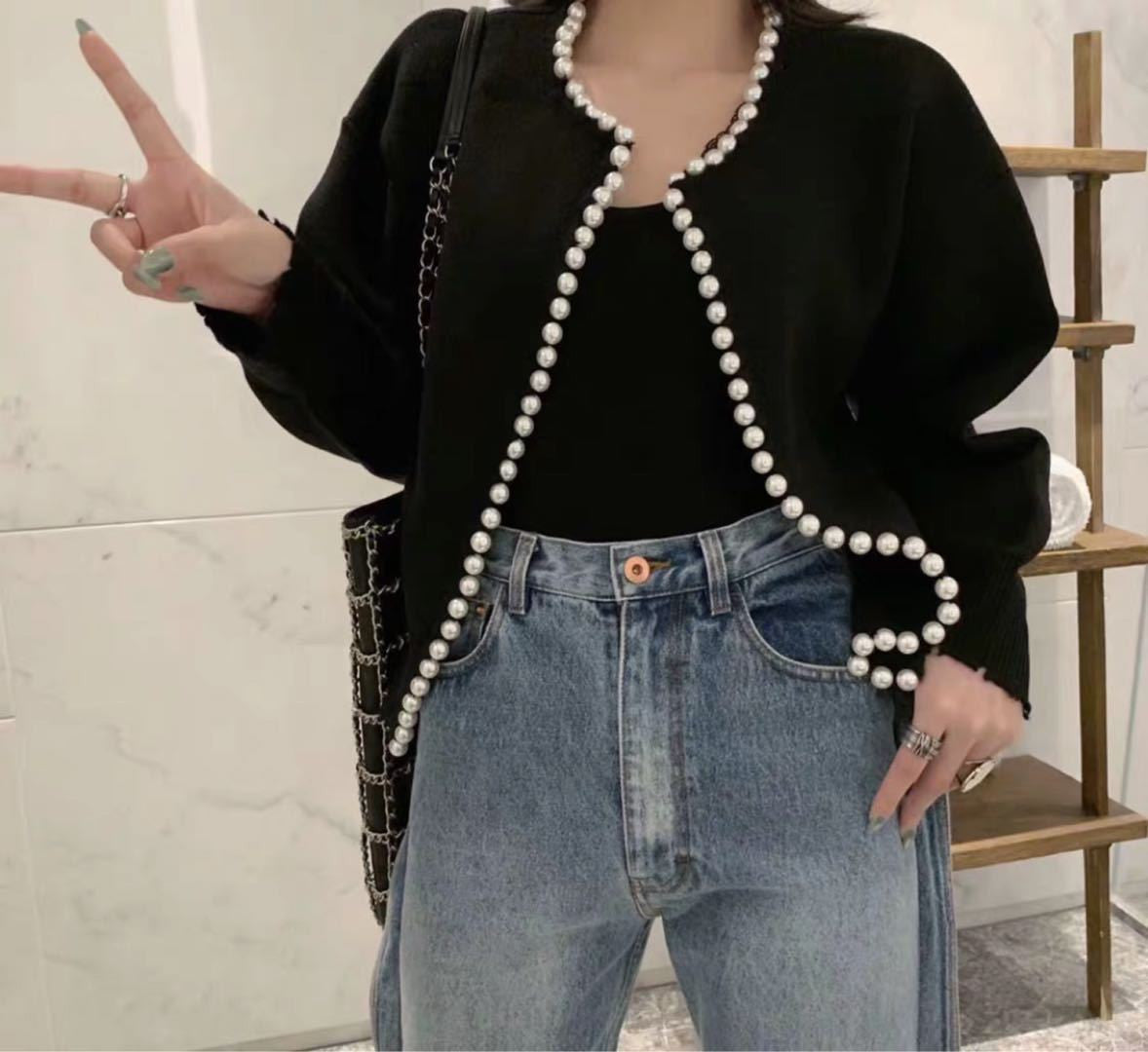 Cardigan bordo perle