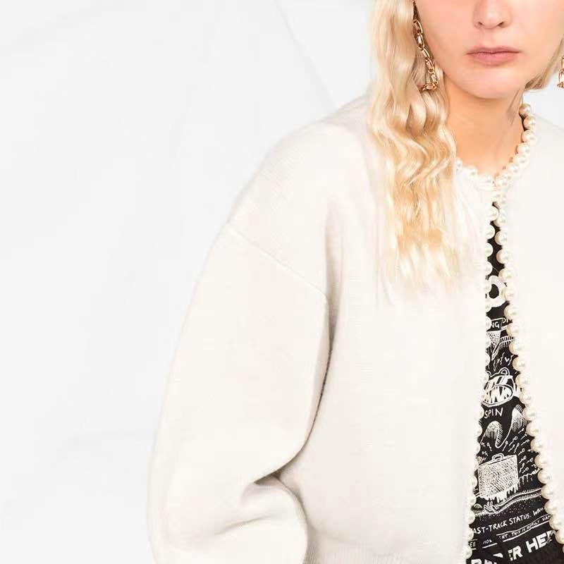 Cardigan bordo perle