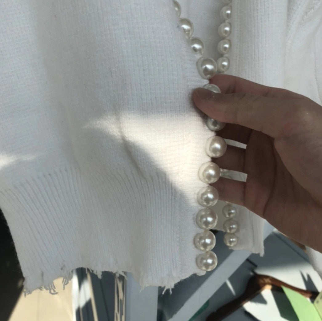 Cardigan bordo perle