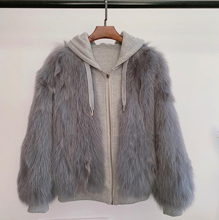 Felpone double-face pelliccia