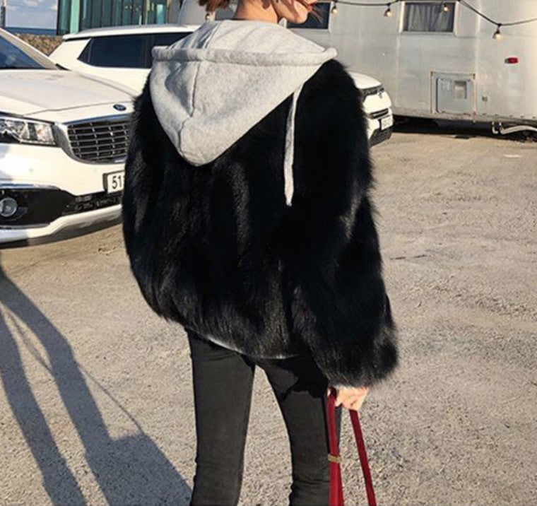 Felpone double-face pelliccia