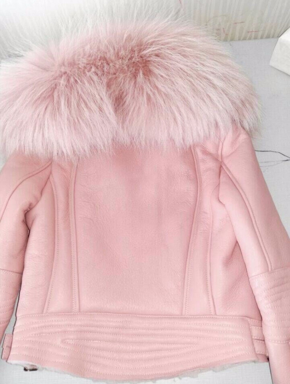 Giacca pelle con collo Eskid