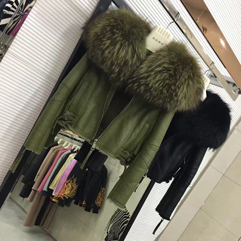 Giacca pelle con collo Eskid