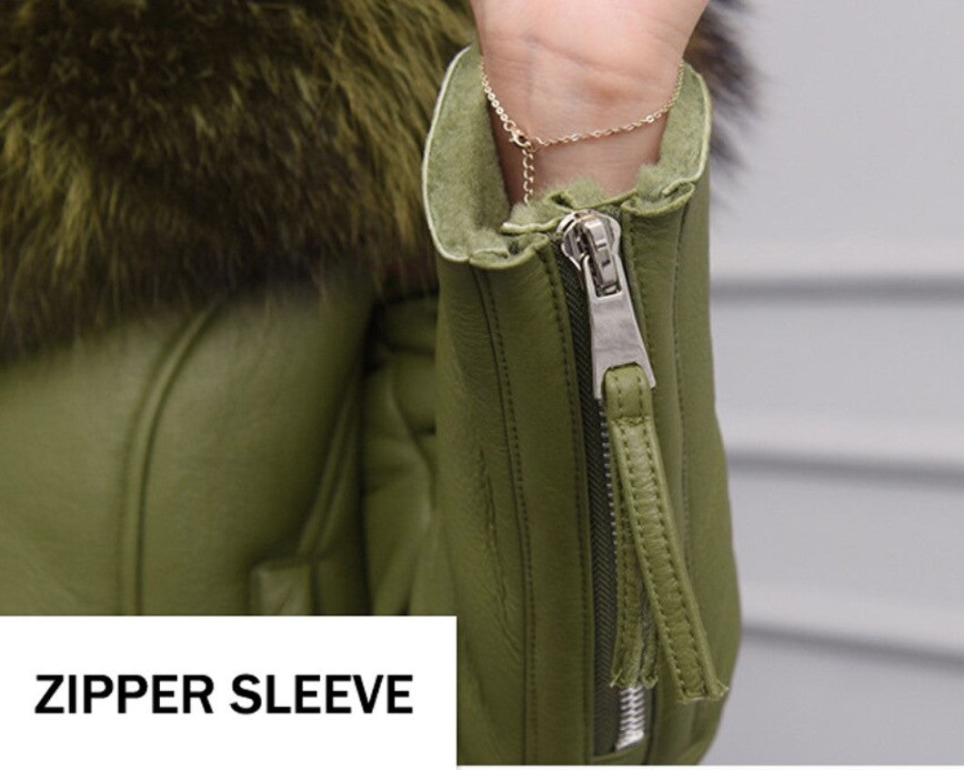 Giacca pelle con collo Eskid