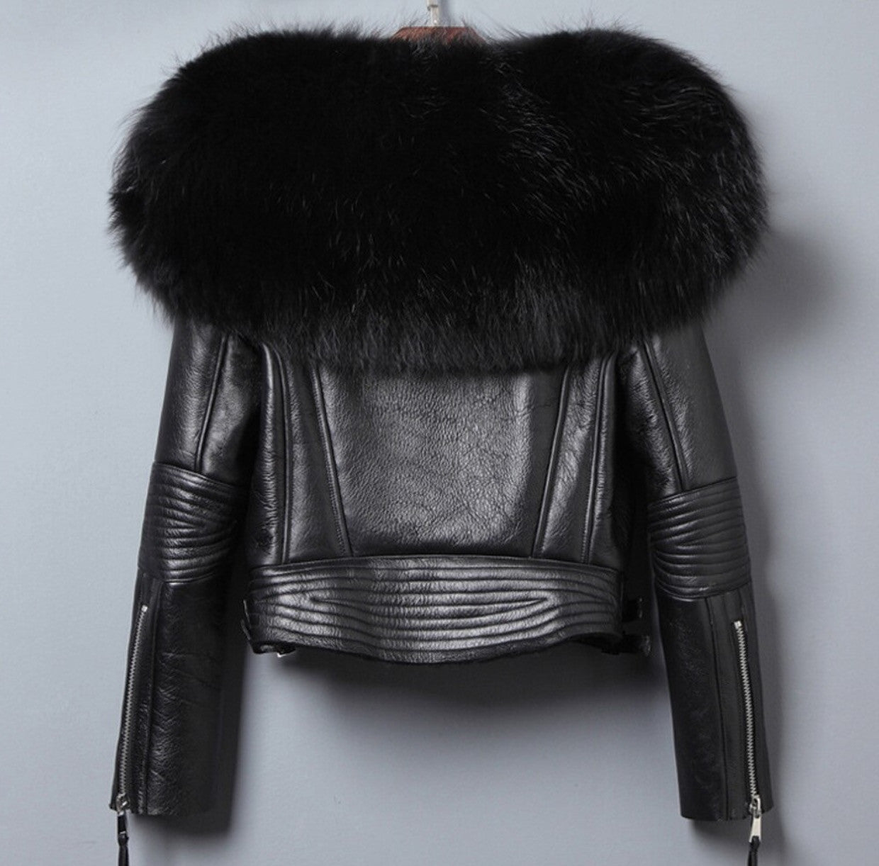 Giacca pelle con collo Eskid