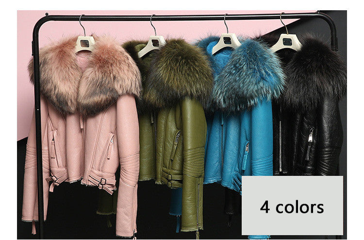 Giacca pelle con collo Eskid